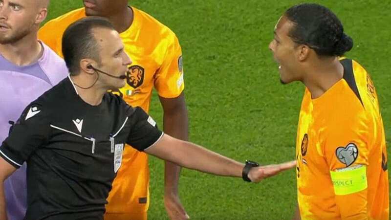 Virgil van Dijk remonstrated with the referee after a penalty was given against him