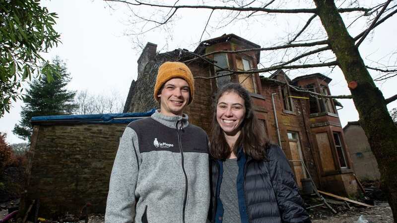 Cal Hunter and Claire Segeren transformed the crumbling mansion into a holiday home (Image: Sunday Mail)