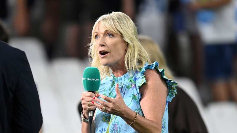 Jill Douglas is part of the ITV team at the Rugby World Cup (Image: Neal Simpson/REX/Shutterstock)