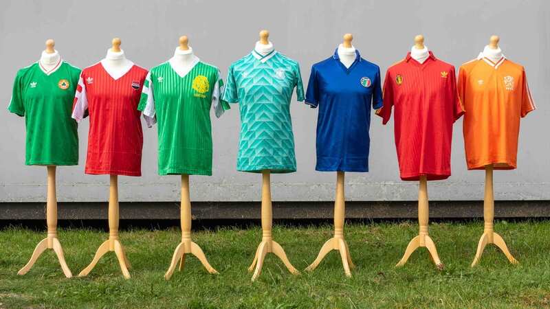 A collection of seven match-worn shirts from Italia 