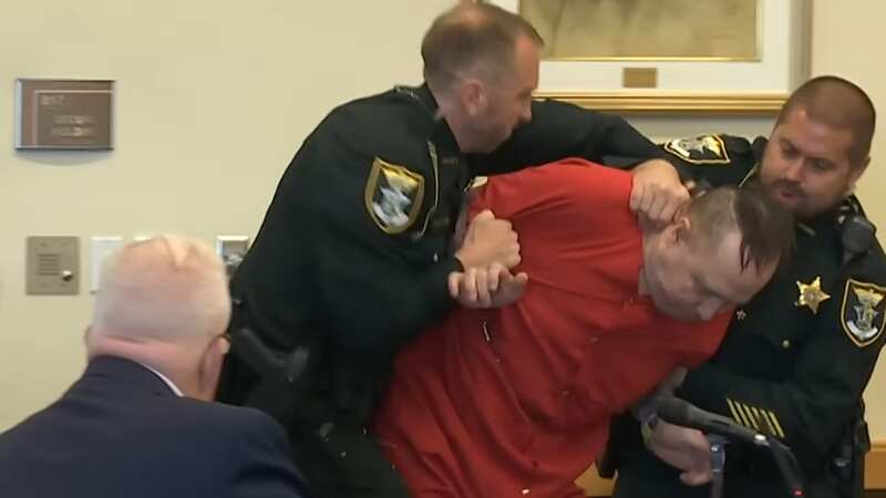Joseph Zieler elbows attorney in the face ahead of his sentencing (Image: NBC2 News)