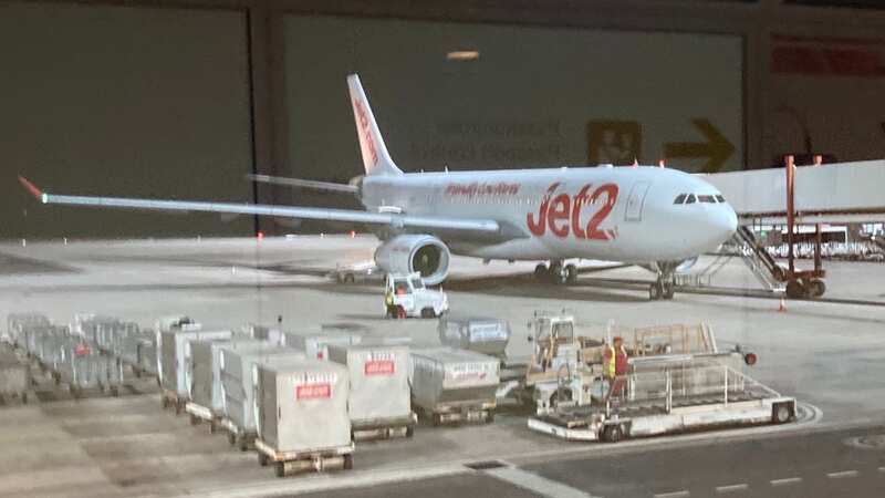 The Jet2 Boeing 757 after landing in Lanzarote (Image: Jam Press)