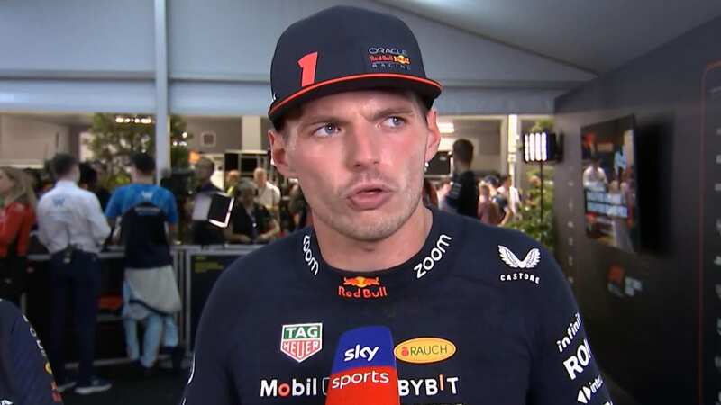 Max Verstappen reacted to a weekend to forget for Red Bull in Singapore (Image: Sky Sports)