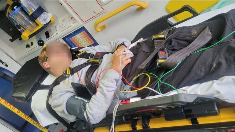 Morgan in hospital after seizure (Image: Jam Press/Morgan Forrington)