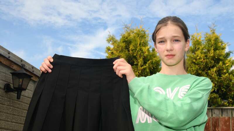 Lilly, 12, with her skirt (Image: Donna Clifford/HullLive)