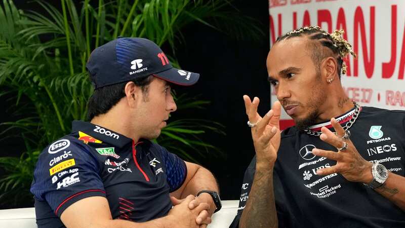 Sergio Perez and Lewis Hamilton in the Japanese Grand Prix drivers