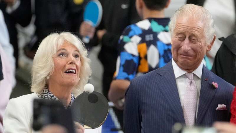 Moment Camilla appears to lose against Brigitte Macron in table tennis clash