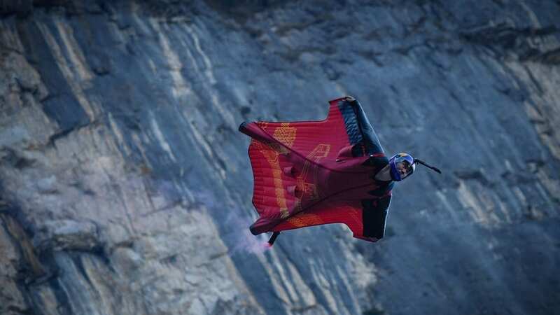 The daredevil jumped from a plane in a wingsuit (Image: AFP via Getty Images)