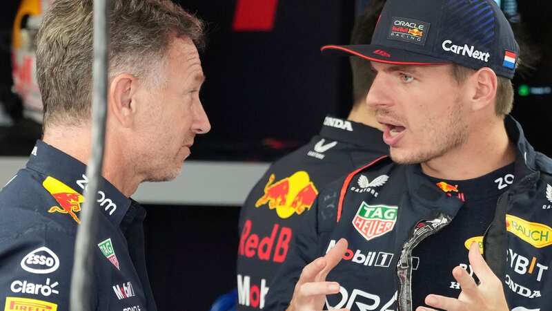 Christian Horner and Max Verstappen in conversation during practice at Suzuka on Friday (Image: AP)