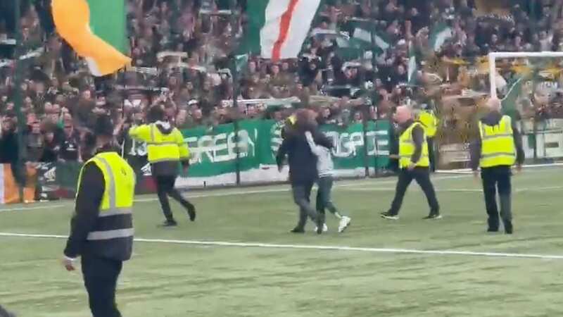 Brendan Rodgers helped a young Celtic fan after the 3-0 win over Livingston (Image: Twitter)