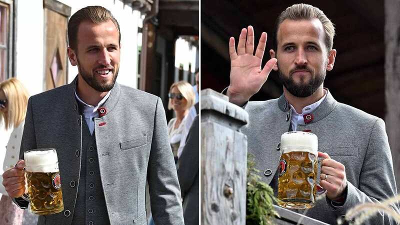 Bayern Munich striker Harry Kane at Oktoberfest in Munich (Image: AFP via Getty Images)