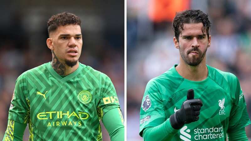 Manchester City and Liverpool goalkeepers Ederson and Alisson (Image: NELSON ALMEIDA/AFP via Getty Images)