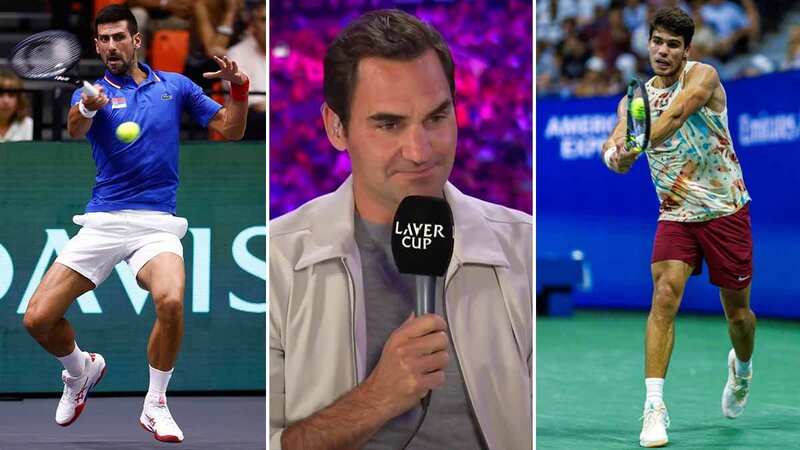 Roger Federer wants Carlos Alcaraz and Novak Djokovic to play in future Laver Cup events (Image: @eurosport/Twitter)