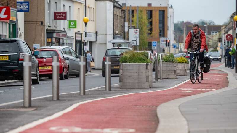The cycle lane in Keynsham near Bristol has been dubbed the "most perilous in Britain" (Image: SWNS)