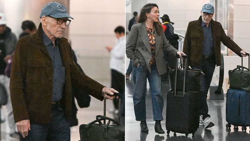 Hollywood icon Sir Patrick Stewart unrecognisable in rare airport appearance