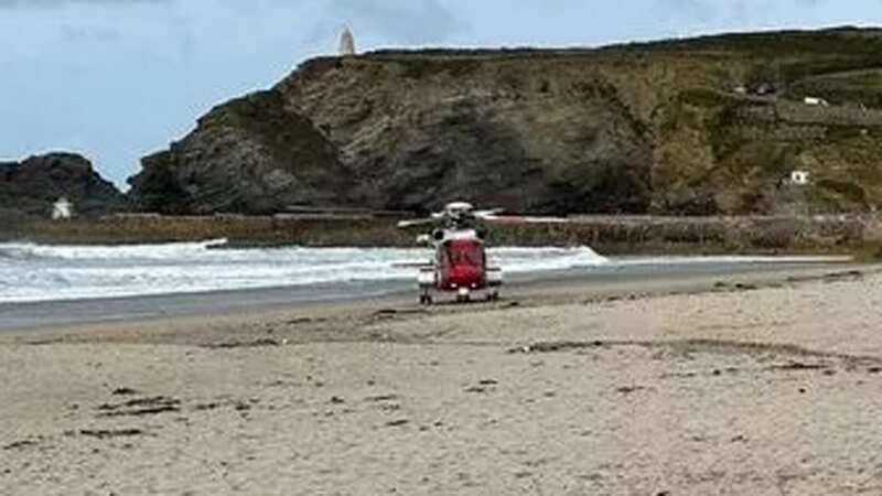 A helicopter helped the woman out of the water using a winch (Image: Unknown)