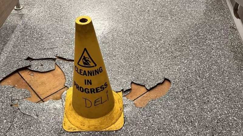 Broken flooring at the Morrisons in Gamston in Nottingham (Image: Nottinghamshire Live WS)