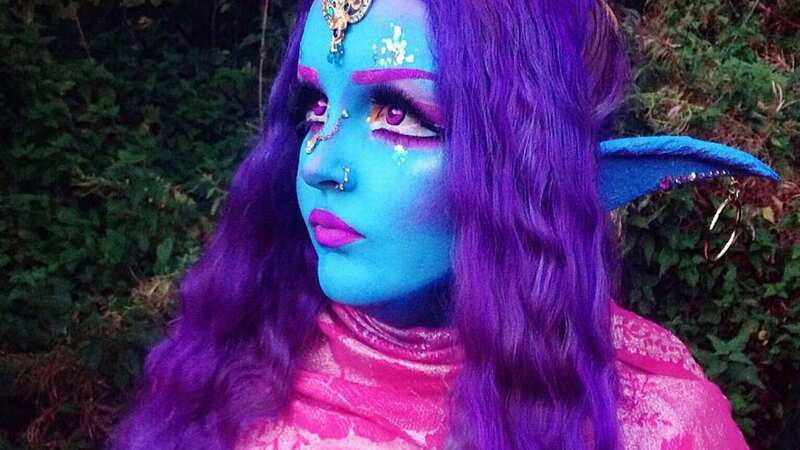 Woman who wants to be permanently blue spends hours painting skin every week