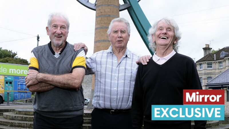 Ex-miners Mo Duery, Bryn Hawkins and Selwyn Rees in Radstock (Image: Jonathan Buckmaster)