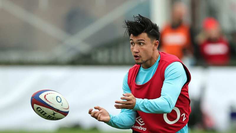 Marcus Smith passes the ball during an England training camp at Jersey Reds rugby club last October (Image: Getty Images)