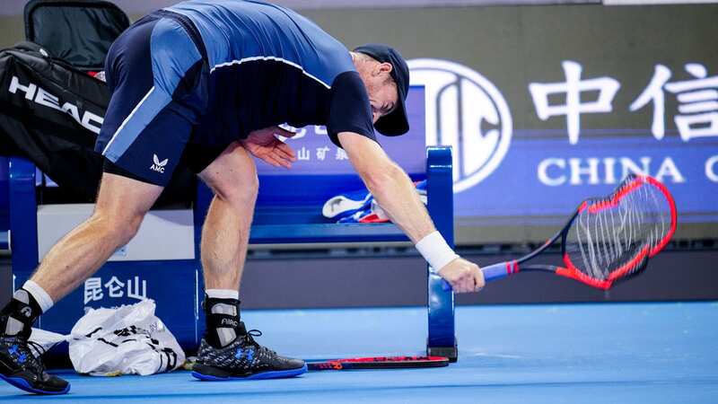 Andy Murray let his emotions get the better of him after being eliminated from the China Open (Image: AFP via Getty Images)