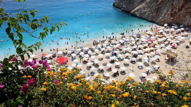 A beach in Antalya, Turkiye where the holidaymakers were hit with Salmonella (Image: Anadolu Agency via Getty Images)