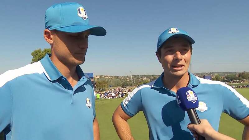 Viktor Hovland could not control his excitement after a dominant win alongside Lugvig Aberg to deliver Europe