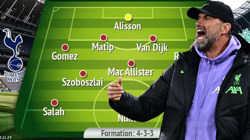 Liverpool predicted starting lineup vs Tottenham as Klopp makes attacking call