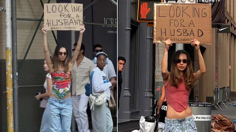Woman surprised by reaction after taking ‘Looking for a Husband’ sign to streets
