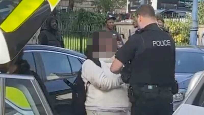 Moment barefooted woman is arrested after man stabbed to death in Bristol attack