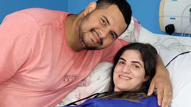 Quezia Romualdo, pictured with partner Magdiel Costa, gave birth to six babies (Image: Jam Press)