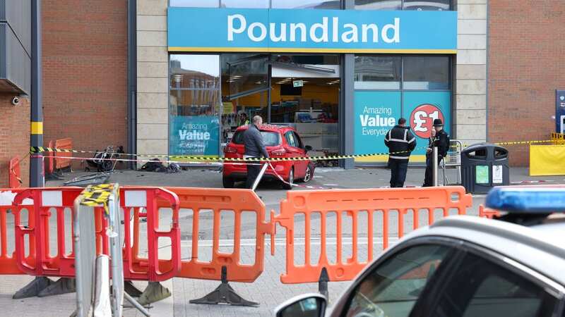 The car crashed into the Poundland store in Longbridge, Birmingham (Image: Martin O