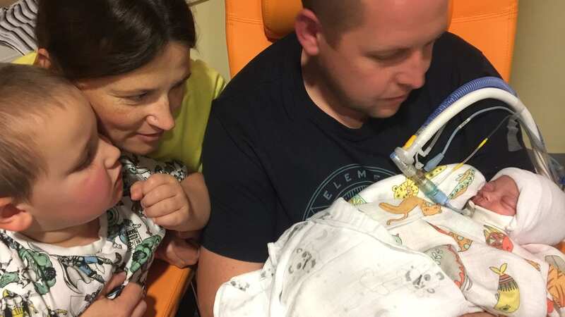Baby Patryk Bielaszka with his family (Image: Supplied)
