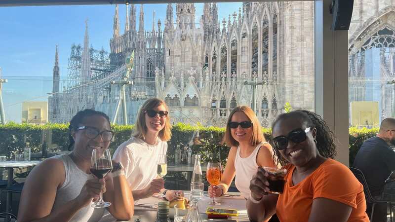 Laura convinced her pals to head to Milan for a whistle-stop holiday (Image: Laura Oduntan / SWNS)