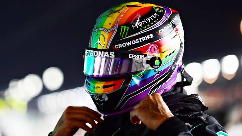 Hamilton has rainbow helmet at Qatar GP in defiant stance after World Cup issues