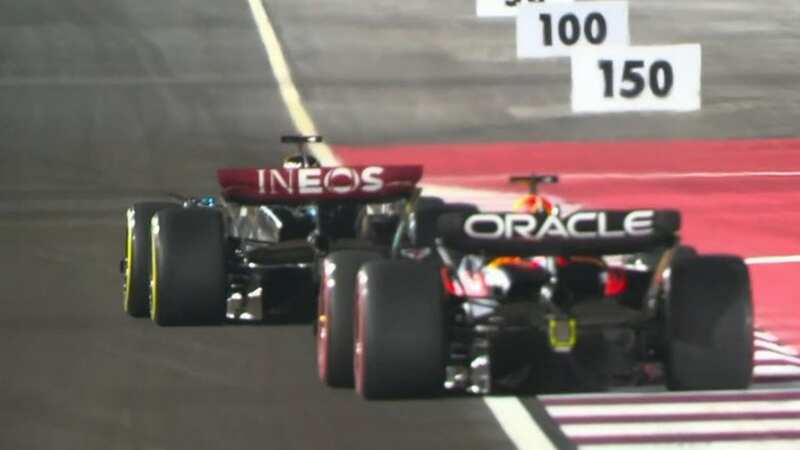 Max Verstappen felt George Russell got in his way (Image: Sky Sports)