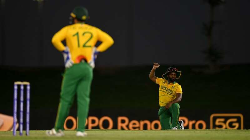 Quinton de Kock refused to take the knee at the T20 World Cup in 2021 (Image: Gareth Copley-ICC/ICC via Getty Images)