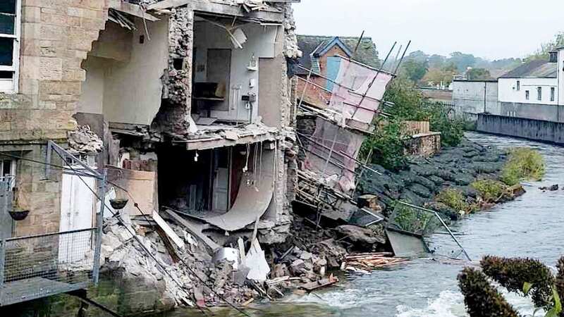 The Old Courthouse has partially collapsed into a river (Image: Malcolm Mavin / SWNS)