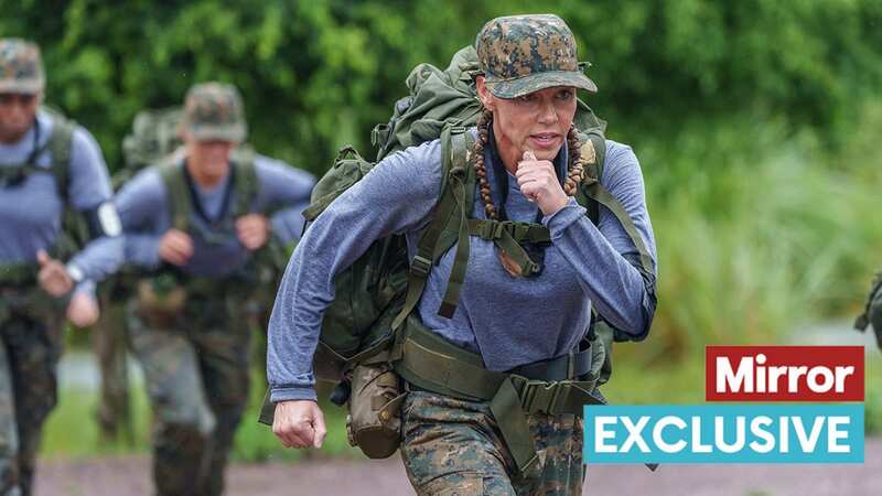 Michelle Heaton running during series 5 of Celebrity SAS (Image: Pete Dadds/Channel 4)