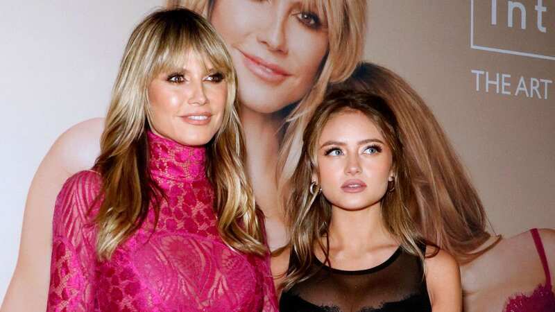 Supermodel mum Heidi Klum and lookalike daughter pose together at lingerie brand dinner