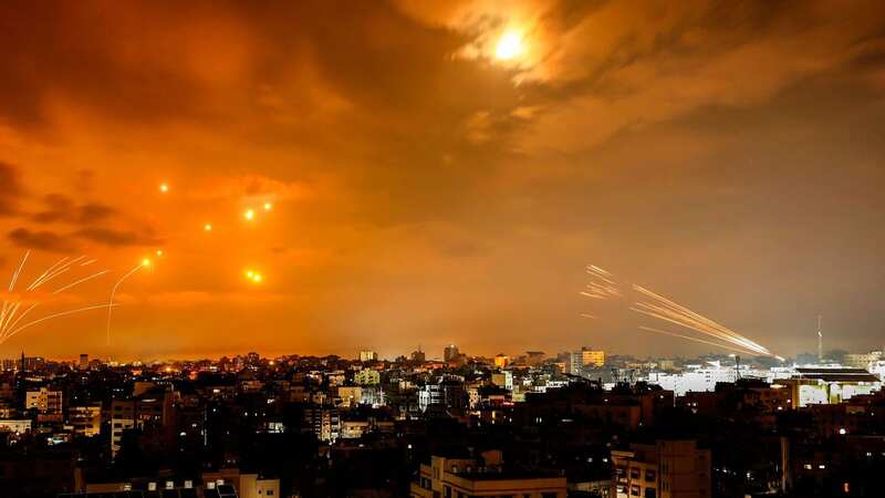 Rockets fired by Palestinian militants from Gaza are intercepted by Israel (Image: AFP via Getty Images)