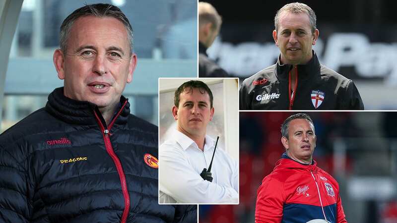 Steve McNamara on his coaching journey from Bradford (centre) to England (top right), Sydney Roosters (bottom right) and Catalans (left) (Image: PA)