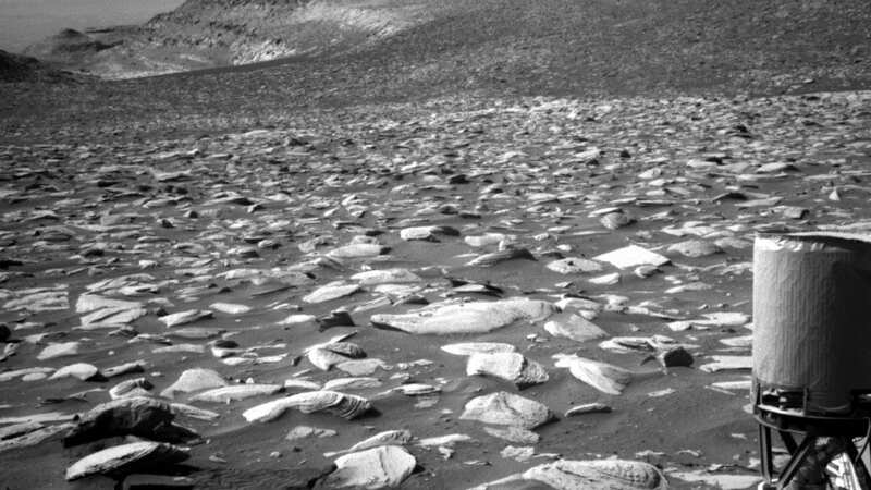 The photograph showed rock formations sprawling across the red planet