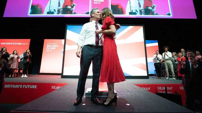 Keir Starmer and his wife Victoria after he delivered his keynote speech (Image: PA)