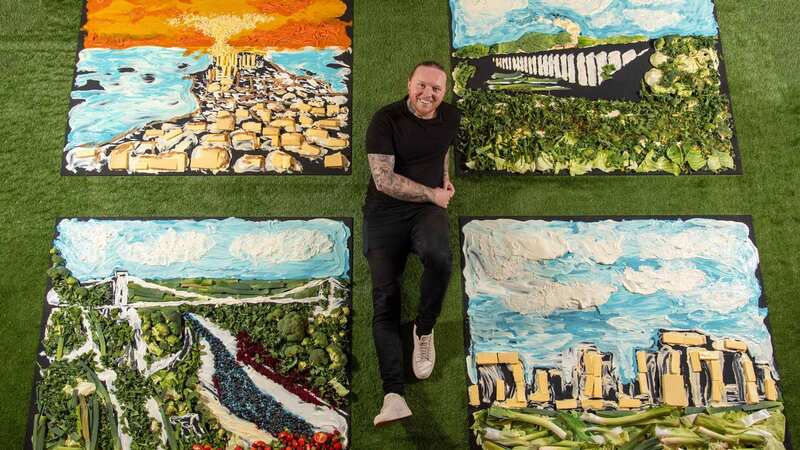 Stonehenge and Clifton Suspension Bridge recreated in new art - made from food