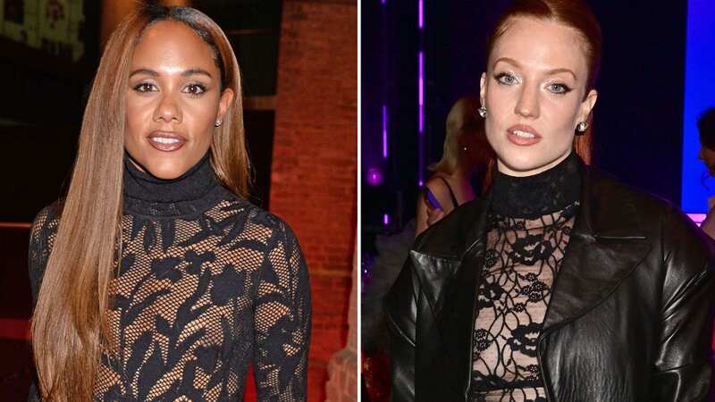 Alex Scott and Jess Glynne in matching lace outfits at first event after 
