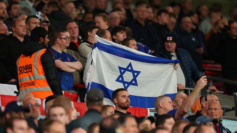 An Israeli flag was spotted at Wembley on Friday (Image: Shaun Brooks/Action Plus/REX/Shutterstock)