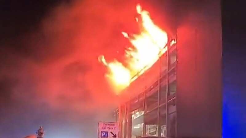 A fire broke out in a car park at Luton Airport on Tuesday (Image: Bedfordshire Fire and Rescue Ser)
