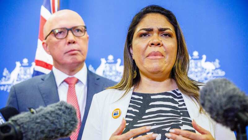 Shadow Minister for Indigenous Australians Jacinta Nampijinpa Price reacts to Saturday