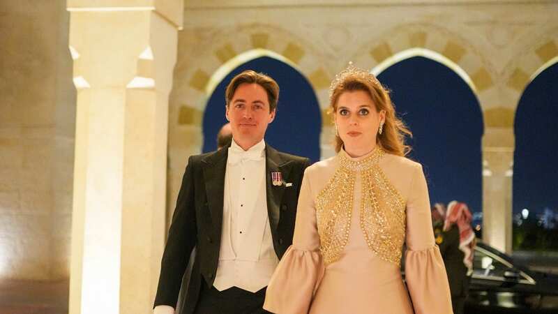 Princess Beatrice wore two borrowed items from the late Queen (Image: PA)